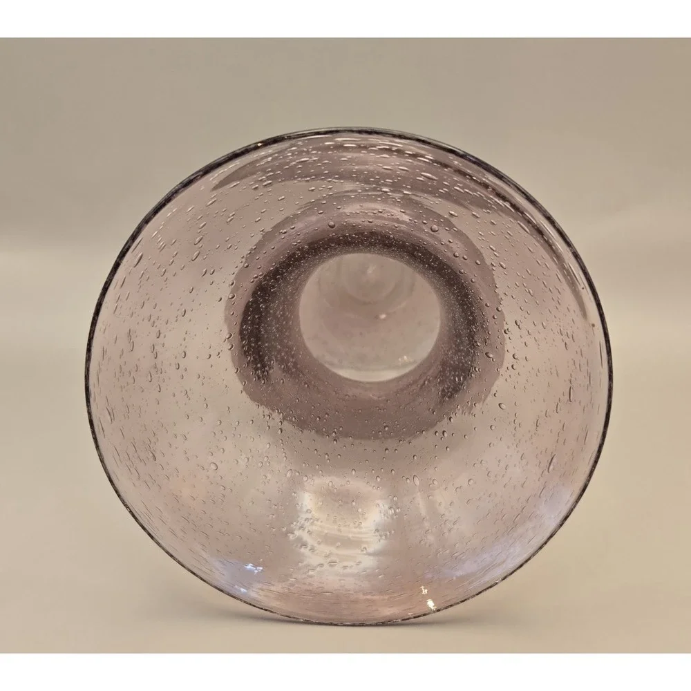 Vintage Purple Vase Glass Amethyst Hand Blown With Bubbles.‎ #22